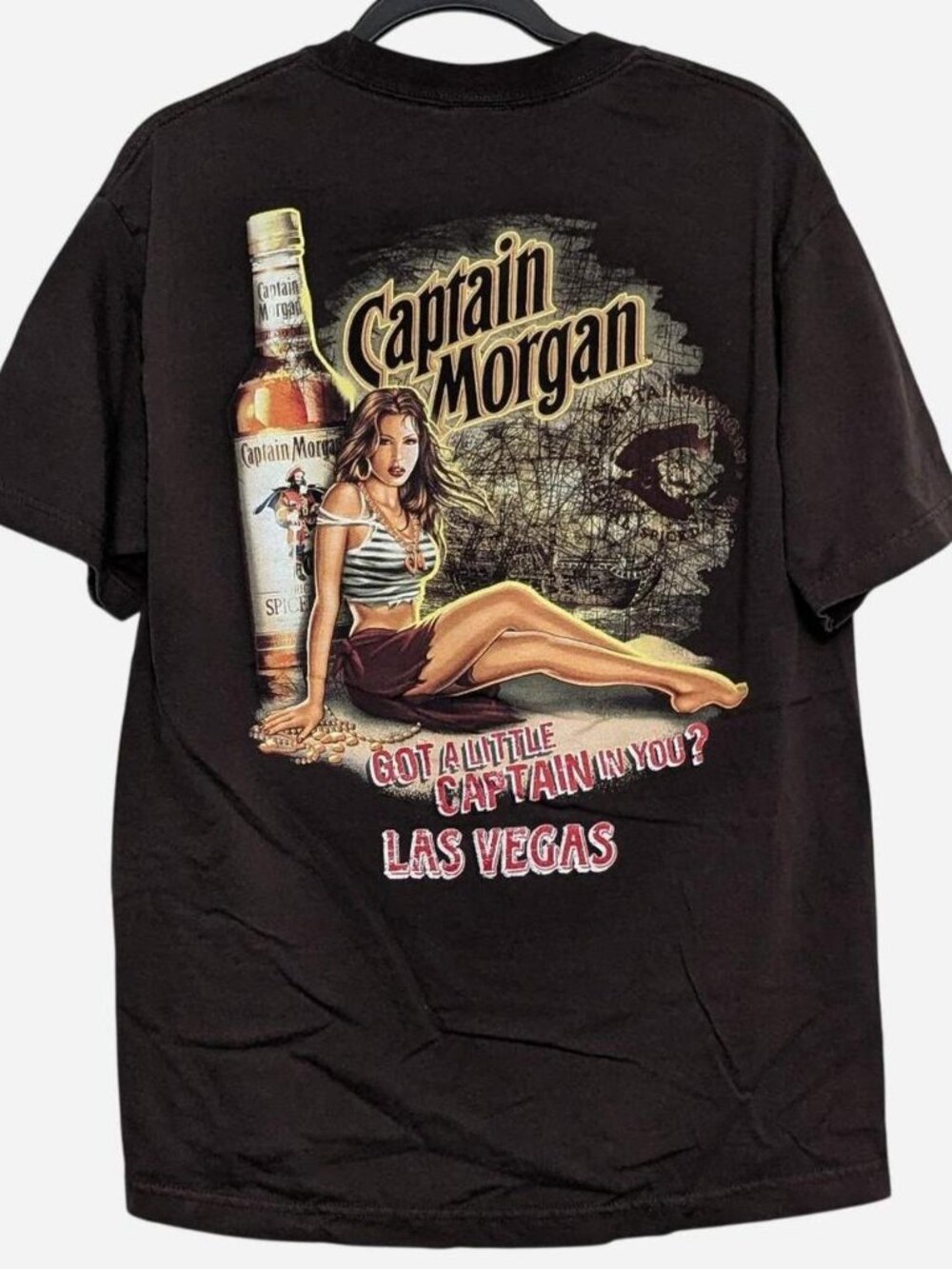 Official Captain Morgan Las Vegas Pin-Up Girl Promo Graphic Tee - Size Large